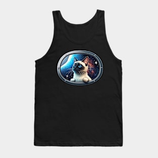 Siamese Cat in Outer Space Tank Top